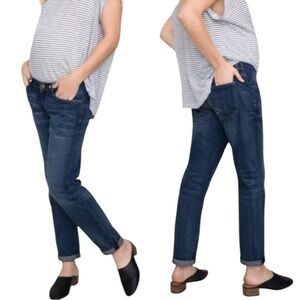 Current Elliot X HATCH Boyfriend Maternity‎ Jeans Women's 26 Blue Side Stretch